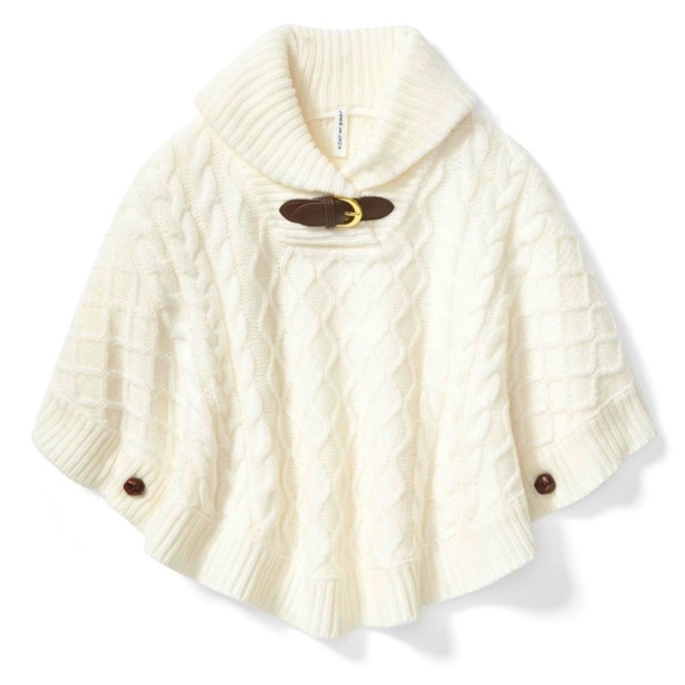 JANIE & JACK Ivory Sweater Cape Poncho Size 2